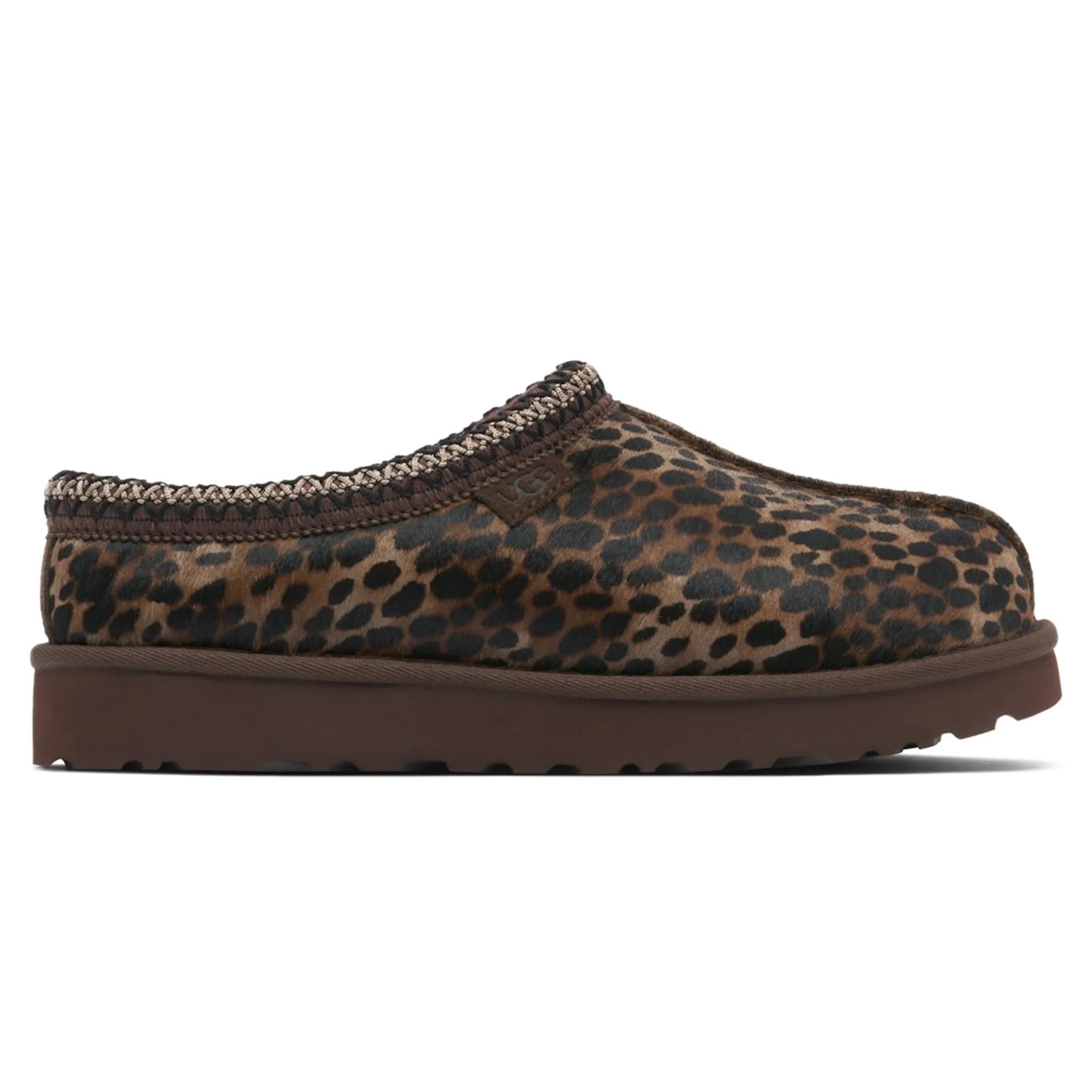 UGG Tasman Slippers for Women - Caspian Burnt Cedar Cheetah Print - Cozy Indoor/Outdoor House Shoes for Winter & Home Comfort