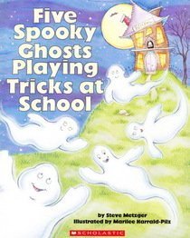 Five Spooky Ghosts Playing Tricks at School - Halloween Decorations & Party Supplies for Classroom, Home, and Office