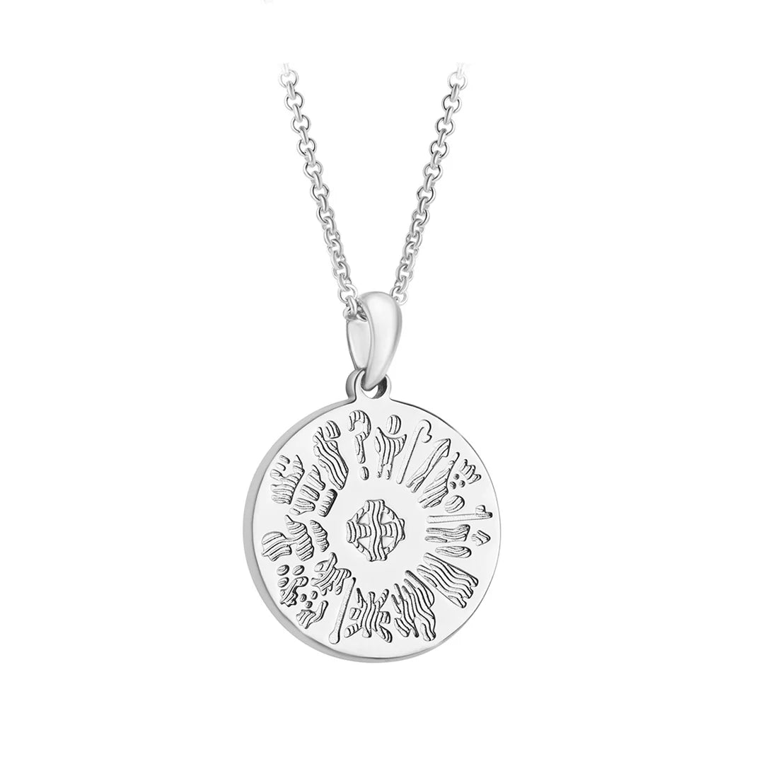 Authentic Ireland History Sterling Silver Round Pendant Necklace - Perfect for St. Patrick's Day Gifts & Irish Heritage Jewelry
