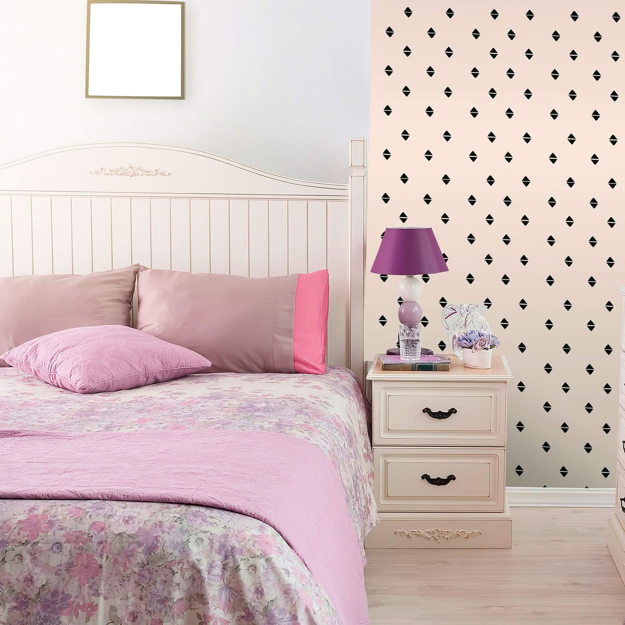 Tan and Black Geometric Peel and Stick Removable Wallpaper for Teens - Self-Adhesive Decorative Wall Covering for Bedrooms, Dorm Rooms & Home Decor