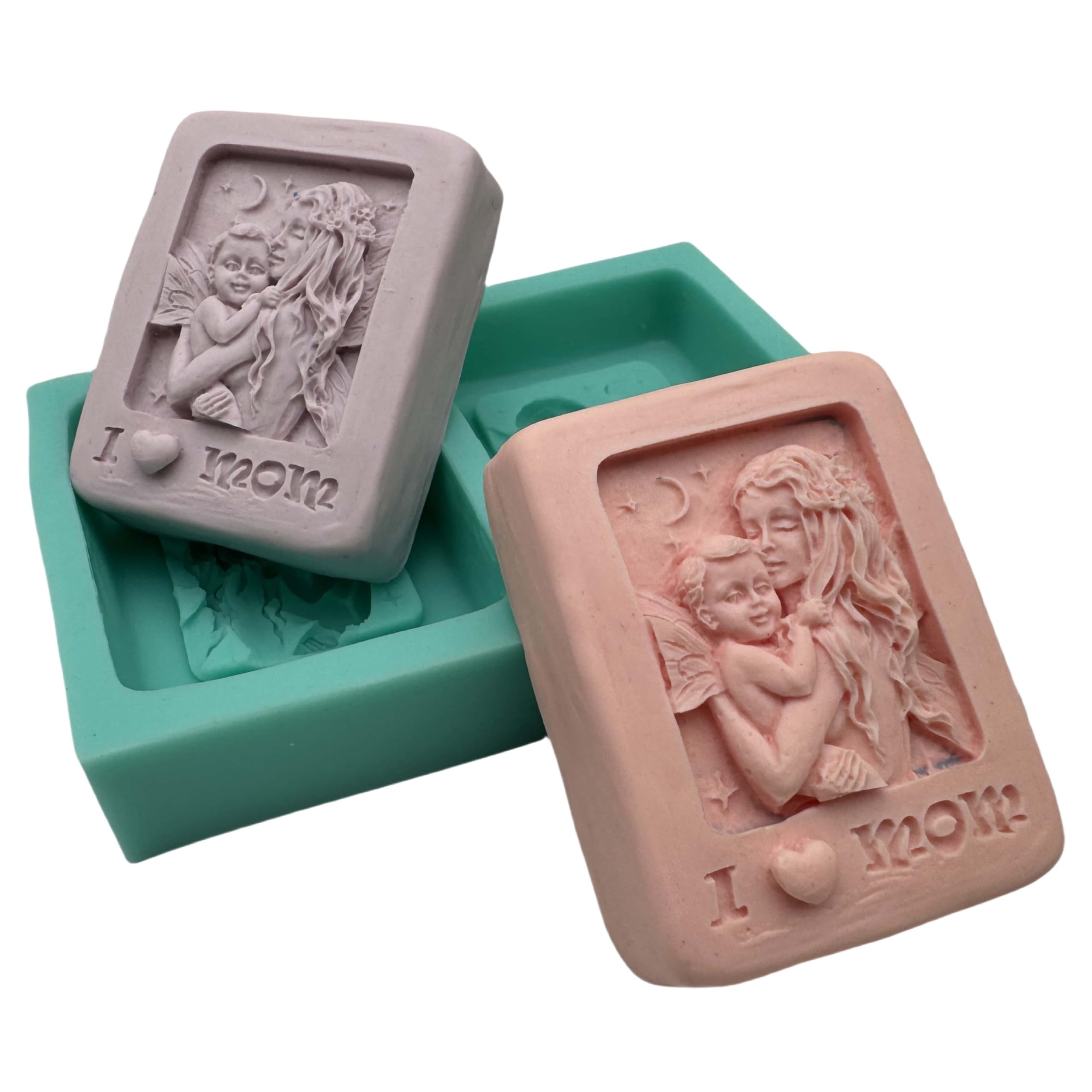 GreatMold DIY 'I Love Mom' 3D Silicone Soap Mold - Handmade Candle & Cake Decoration Mould for Mother's Day Gifts | Perfect for Soap Making, Candle Crafting, and Baking Decorations