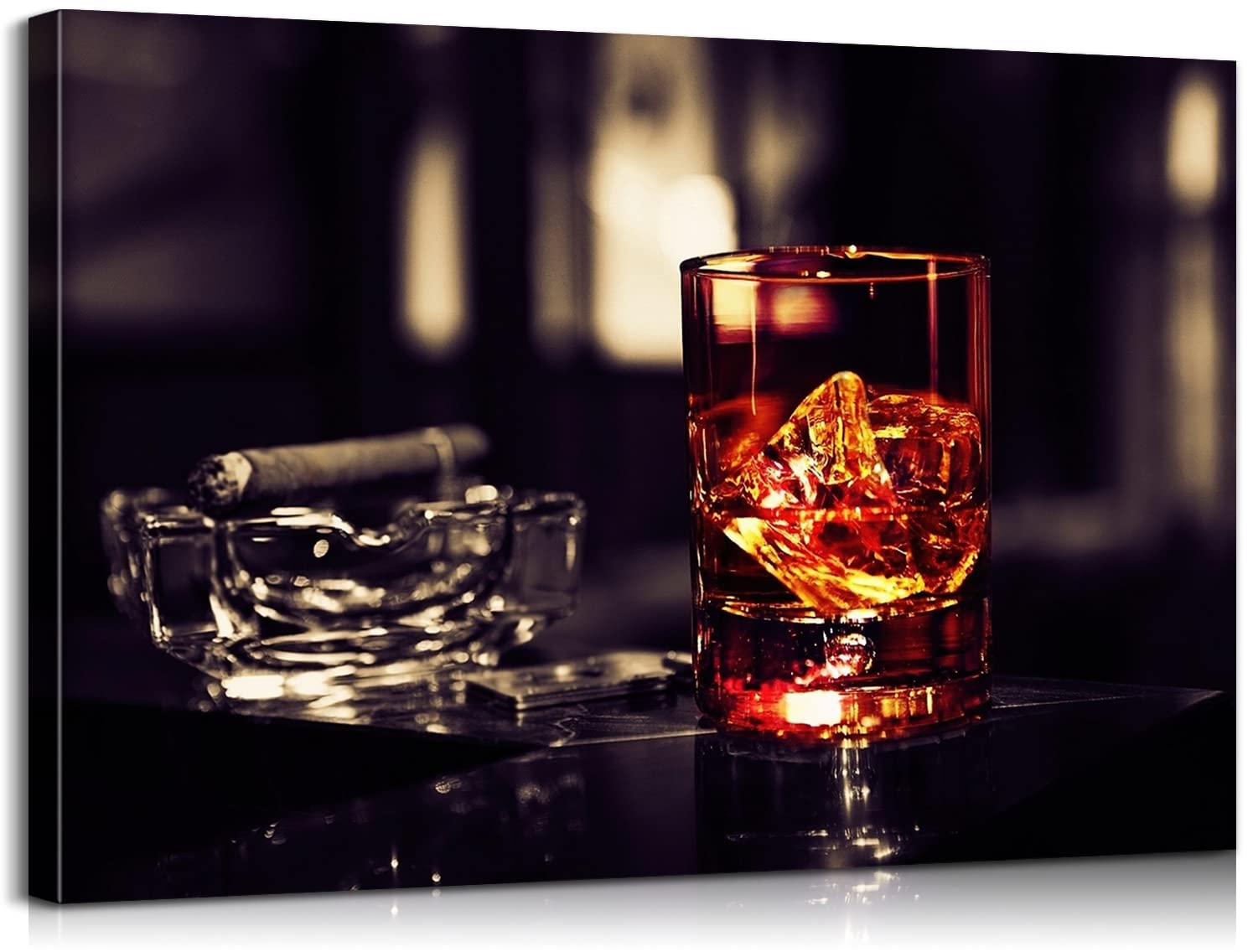 Bar Art Kitchen Frames - 12x18 Inch Whiskey Wall Decor & Food Poster for Dining Room, Pub, Bar - Perfect for Home Decor, Restaurant, Man Cave & Gift Ideas