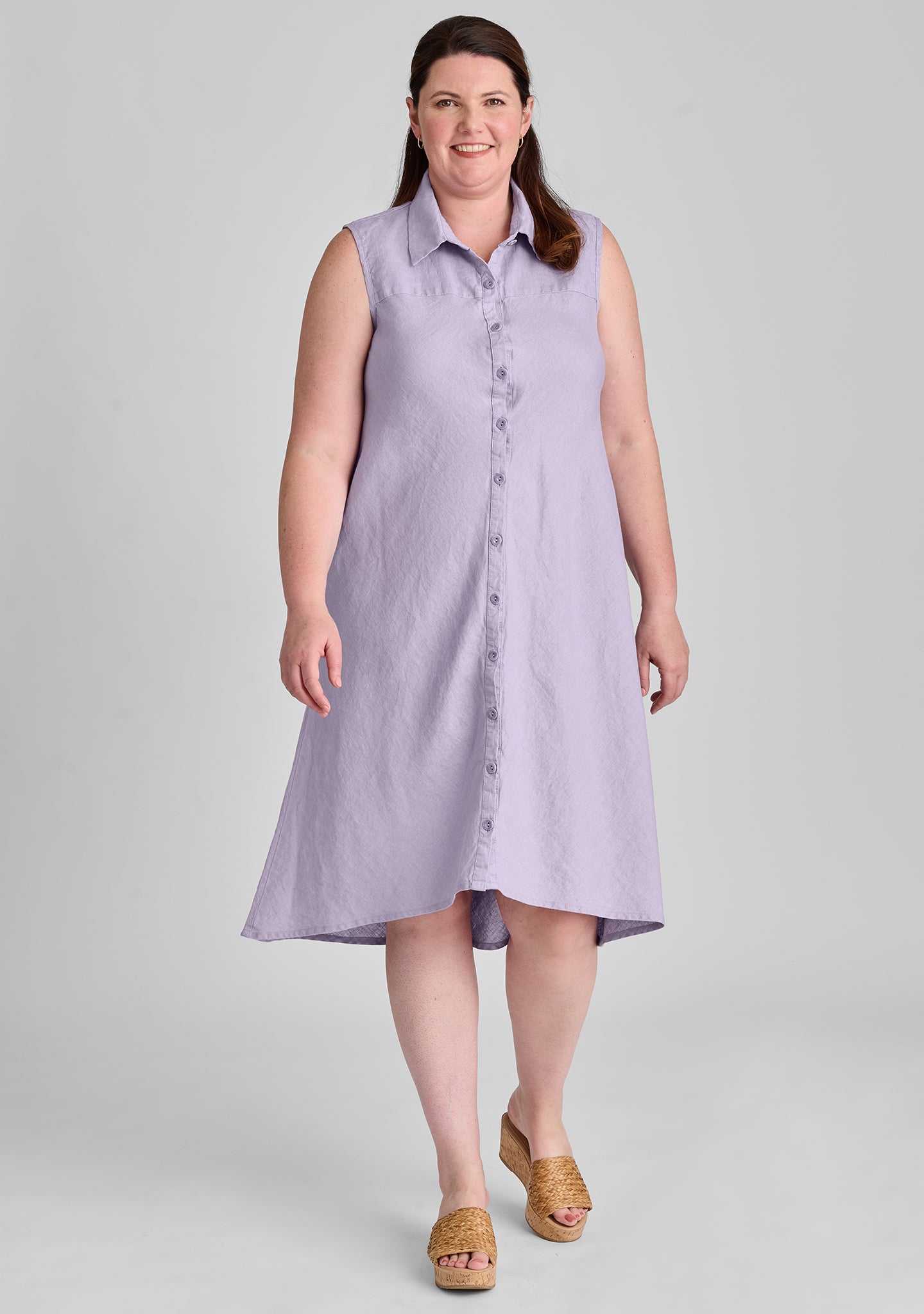 Skyline Linen Button Down Dress for Women - Breathable Summer Casual Dress with Pockets | Perfect for Beach, Office, and Date Night Outfits