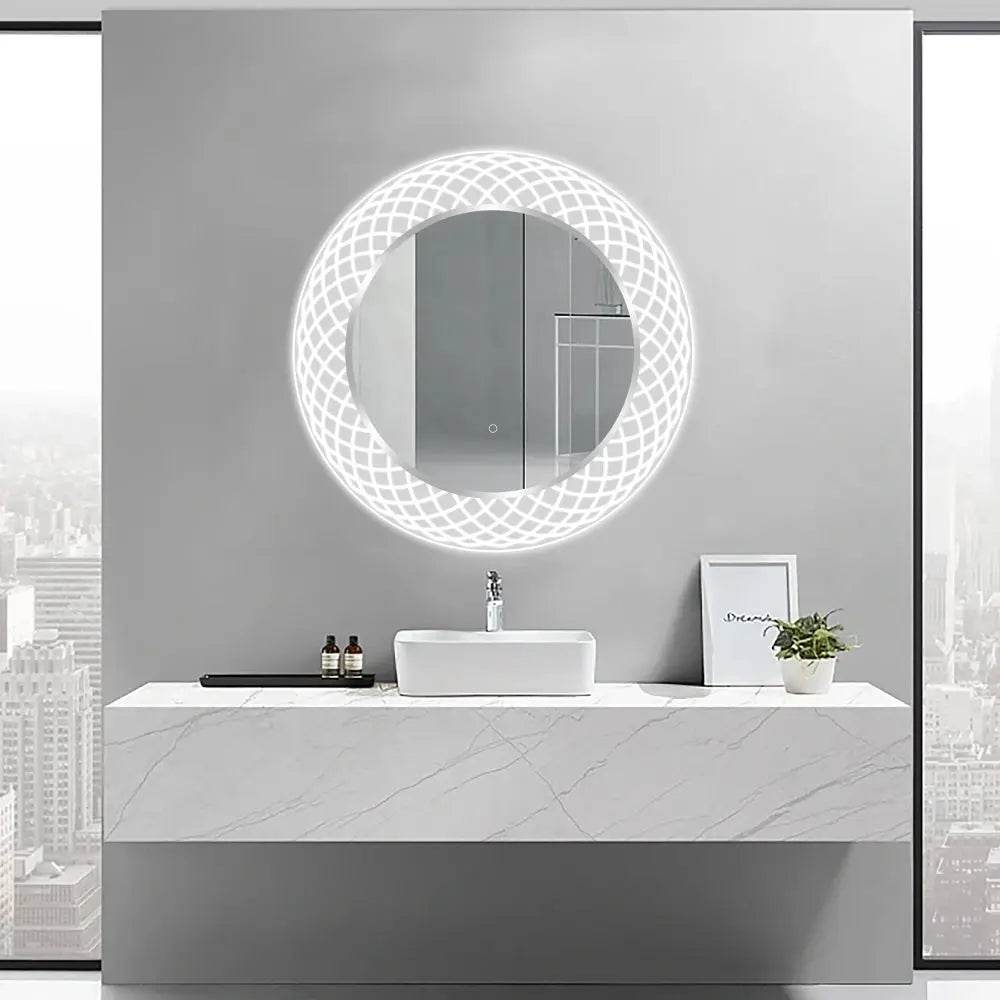 Liza Round LED Vanity Mirror with Dimmer & Defogger - 2 Sizes (12