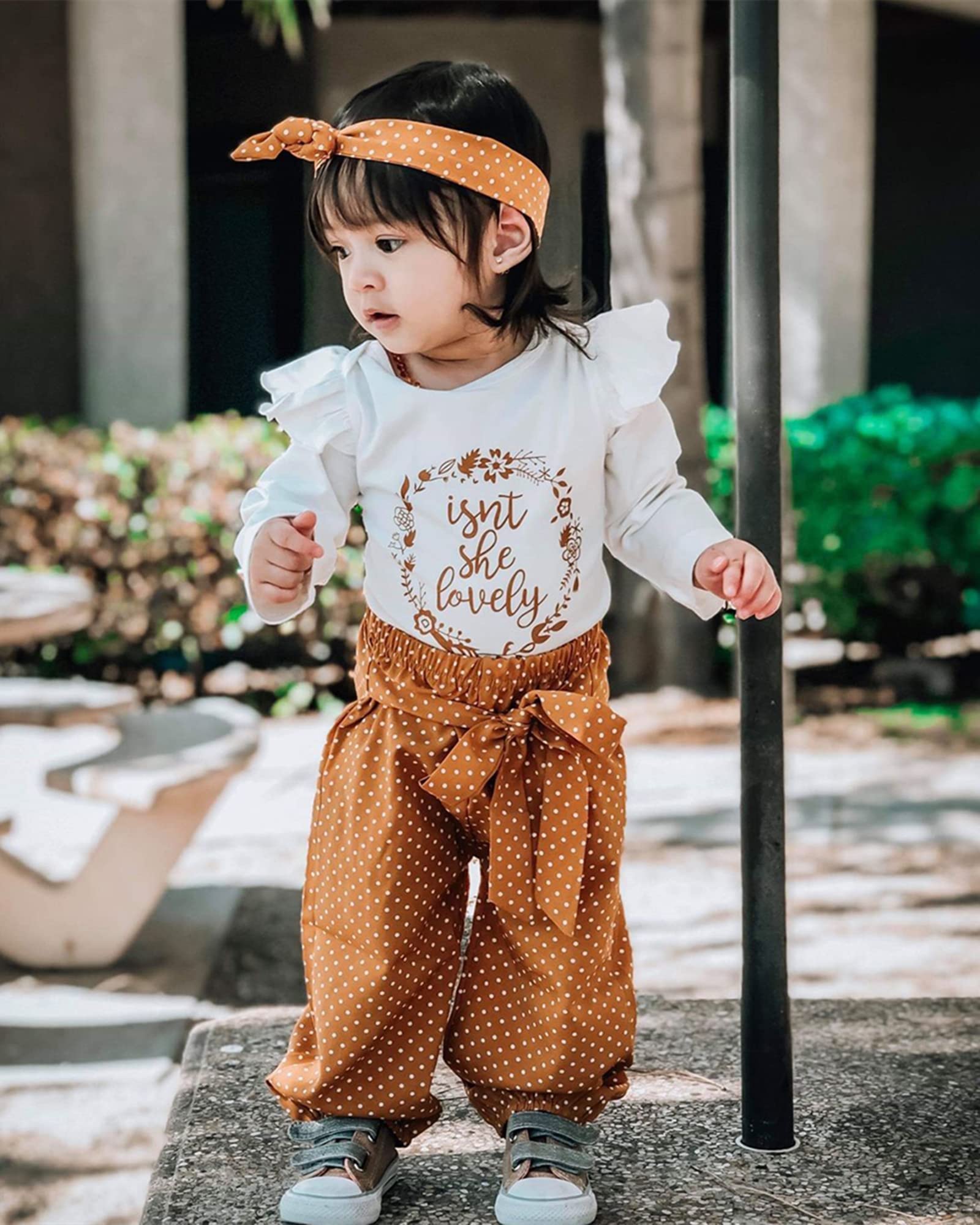 Adorable Infant Baby Girl Clothes - Newborn Long Sleeve Romper & Pants Set for Fall/Winter | Soft & Cozy Outfit for Girls 0-24 Months | Perfect for Family Photos, Playdates & Holiday Events