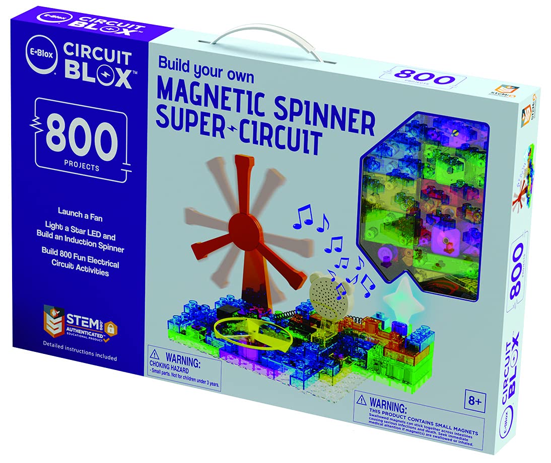 E-Blox Circuit Blox Builder - 800 Projects STEM Learning Kit with Circuit Board Building Blocks | Coding & Electronics Toy for Kids Ages 8+ | Perfect for School Science Projects & Home STEM Education (CB-0187)