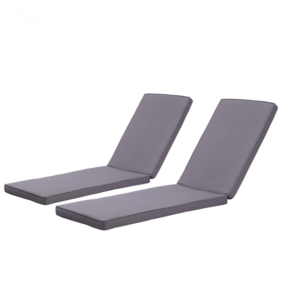 **2-Piece Outdoor Lounge Chair Cushion Set - Replacement Patio Furniture Seat Cushions for Chaise Lounge (Gray) - Perfect for Poolside, Deck, or Garden Relaxation**