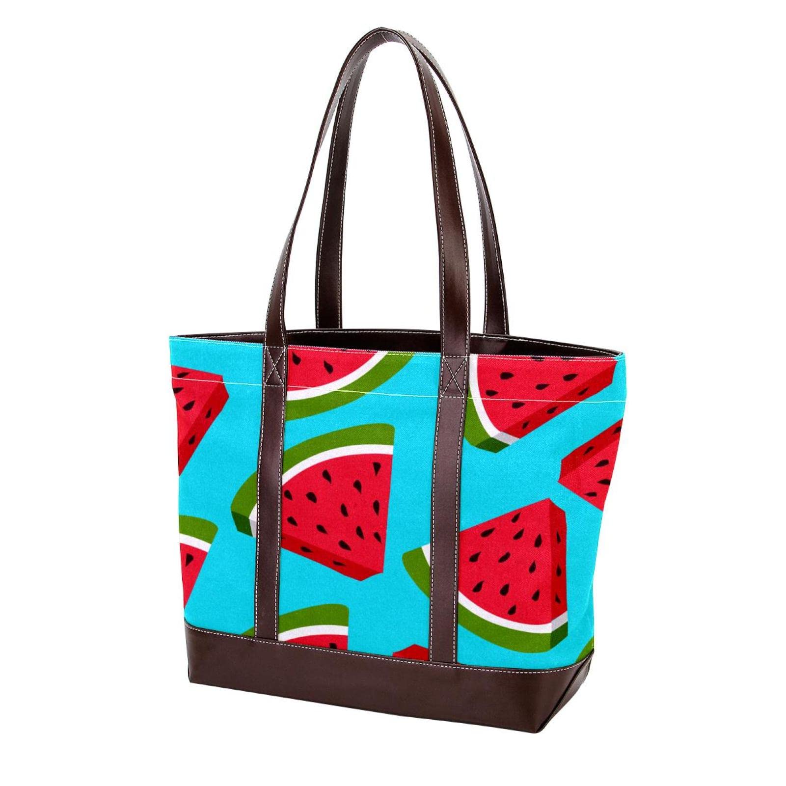 Stylish Pink Flamingo Print Large Tote Bag for Women - Durable Leather & Canvas Shoulder Bag, Top Handle Satchel Purse - Perfect for Beach, Shopping & Everyday Use