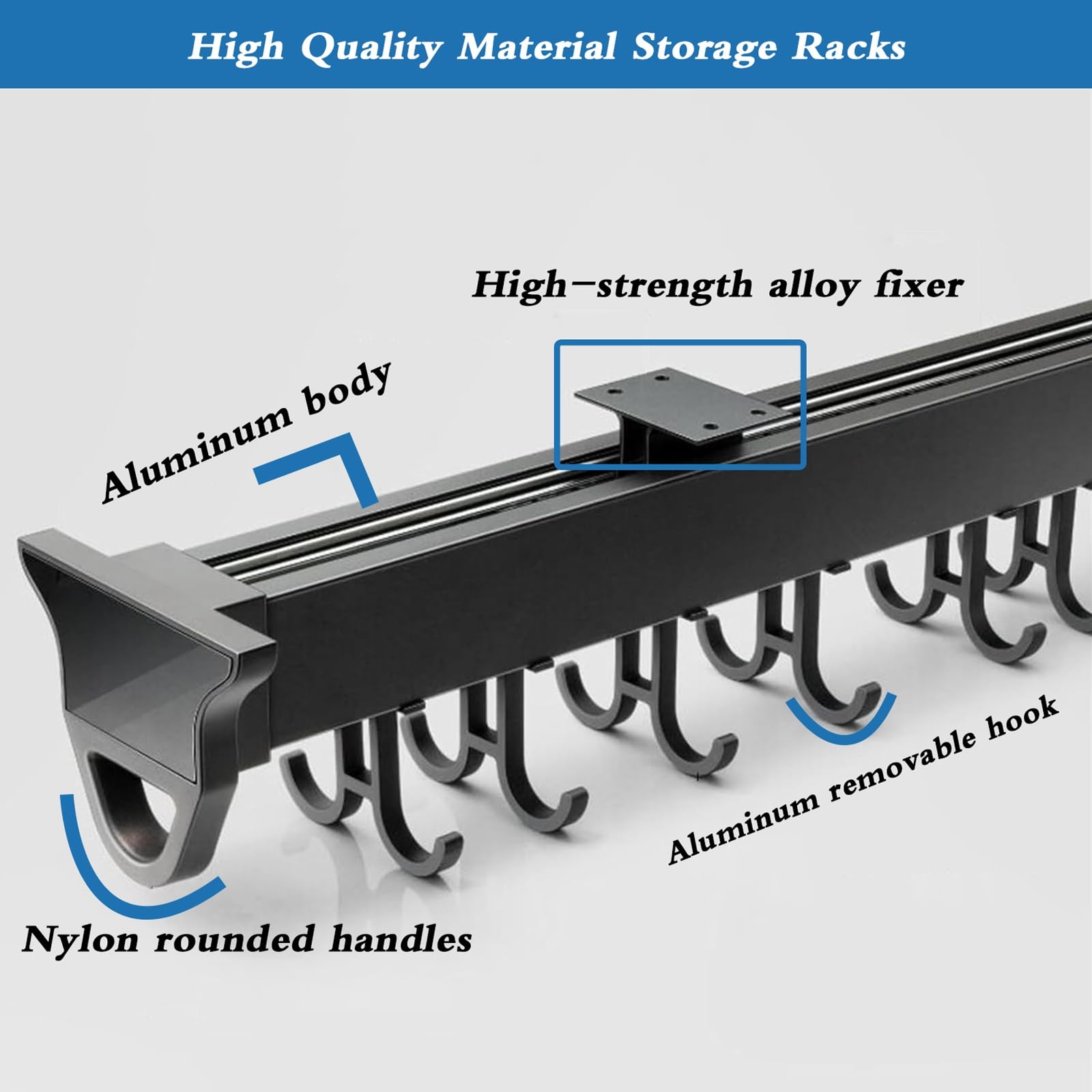 Heavy Duty Pull Out Mop Broom Holder & Organizer with 12-20 Hooks - Under Cabinet Sliding Pot Pan Organizer for Kitchen, Closet, Garage Storage - Perfect for Small Space Organization & Home Decluttering