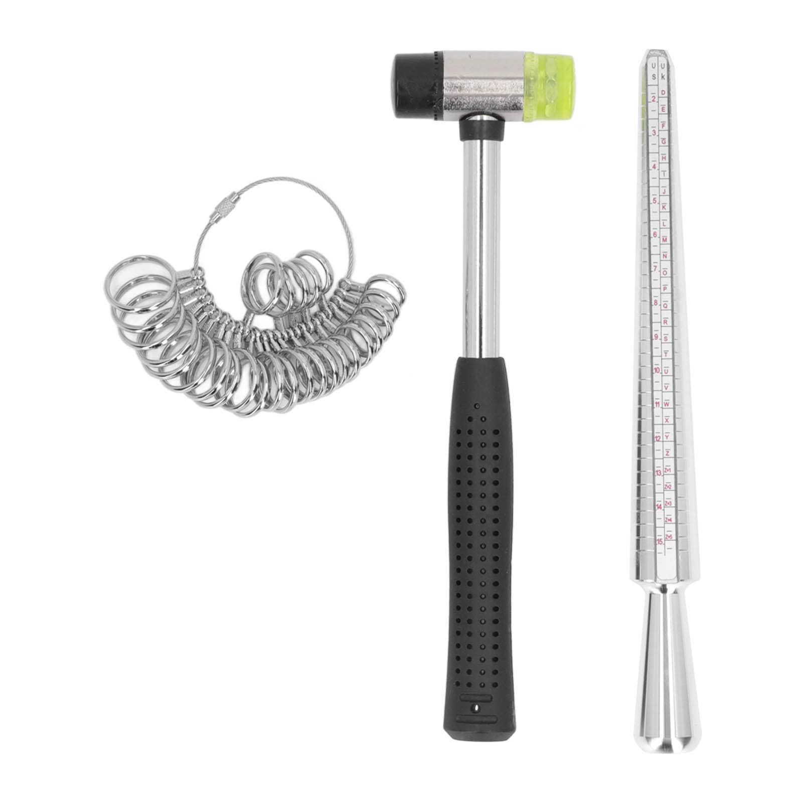 Professional Ring Mandrel & Sizer Set with Rubber Hammer - Jewelry Making Tools for Ring Sizing, Measurement & Repair - Perfect for Jewelers, DIY Crafts, and Ring Resizing at Home or Workshop