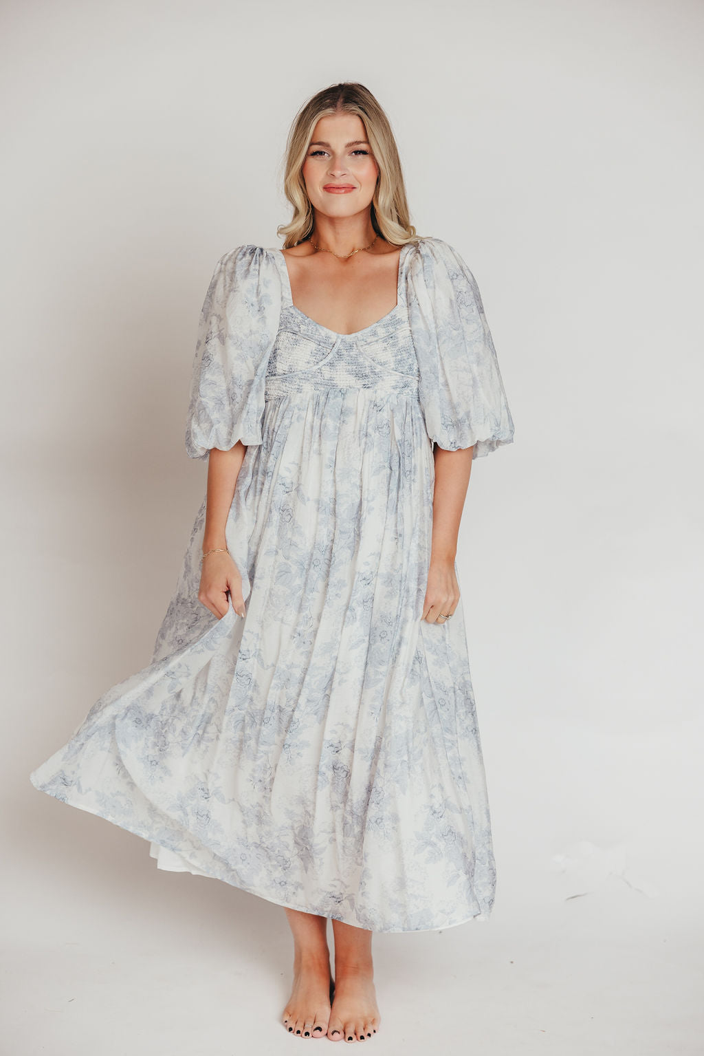 Harlow Maxi Dress - Light Blue Floral Maternity Dress | Bump Friendly & Size Inclusive (S-3XL) | Perfect for Pregnancy, Beach Vacations & Summer Weddings
