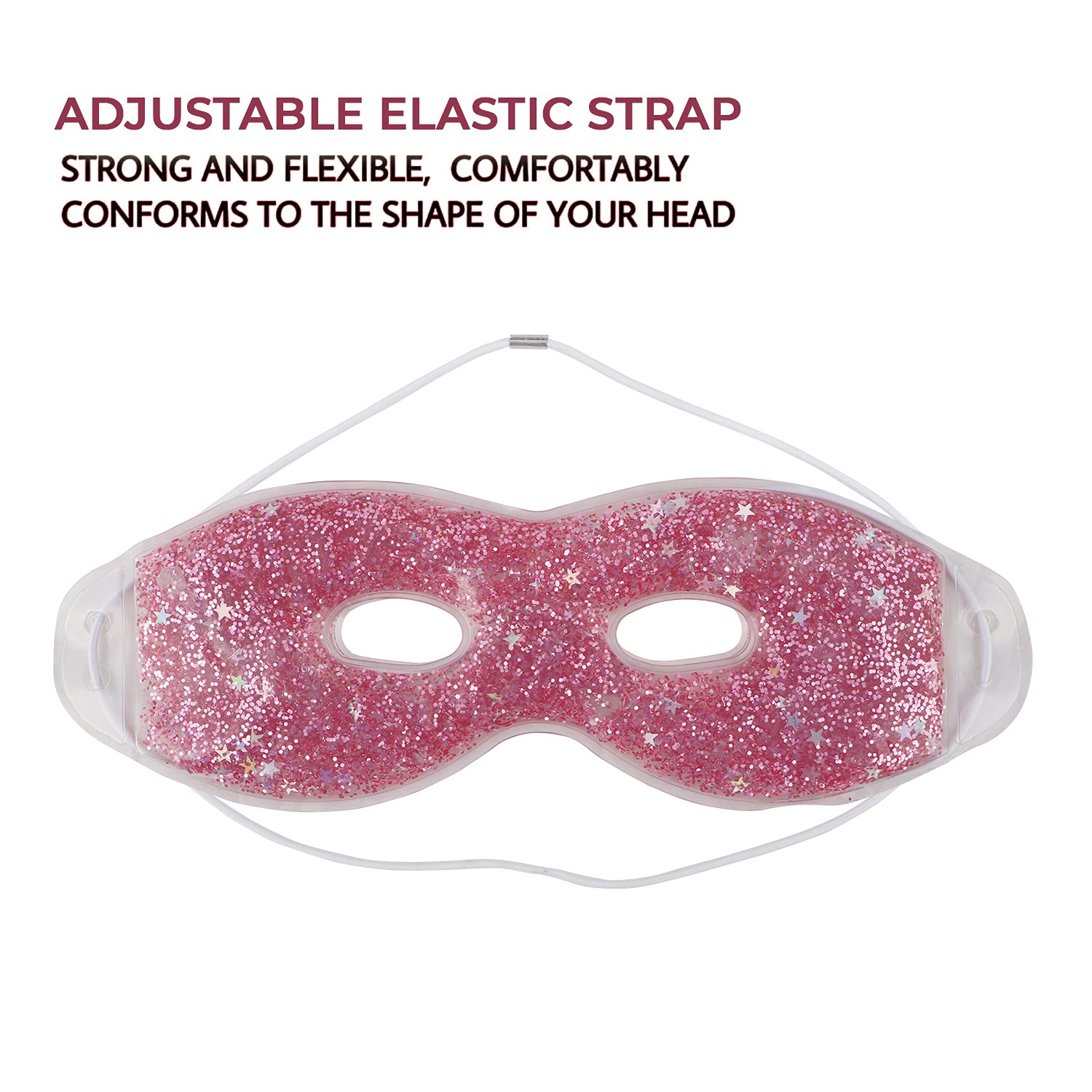 Zureni Cooling Gel Eye Mask for Dark Circles, Puffy Eyes & Redness Relief - Reusable Cold Compress Under Eye Patches for Women & Men (Pink) - Perfect for Sleep, Travel & Post-Surgery Recovery