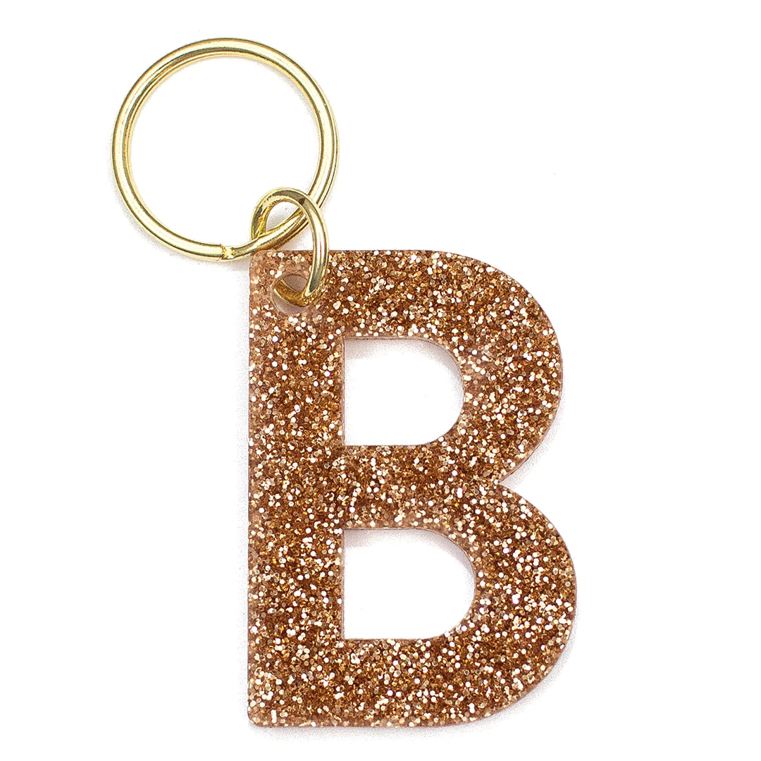 Sparkle & Shine Custom Glitter Letter Keychain - Personalized Initial Keyring for Backpacks, Gifts & Everyday Carry | Perfect for Women, Teens & Kids