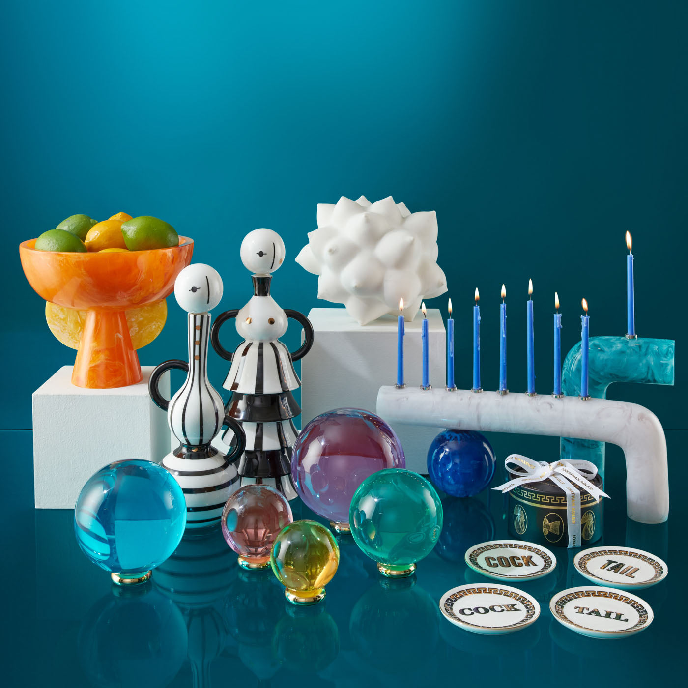 Mustique Menorah - Elegant Hanukkah Candle Holder for Jewish Holiday Decor, Home & Synagogue Celebration