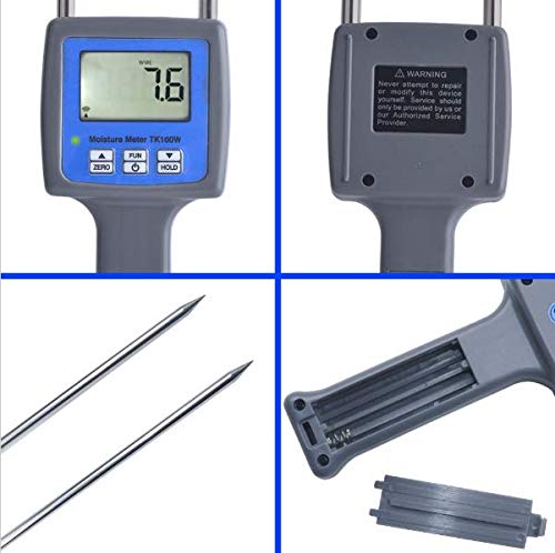 TK100W Digital Wood Sawdust Moisture Meter - Accurate Water Content Tester for Lumber, Firewood & Woodworking | Perfect for Carpentry, Wood Processing & DIY Projects