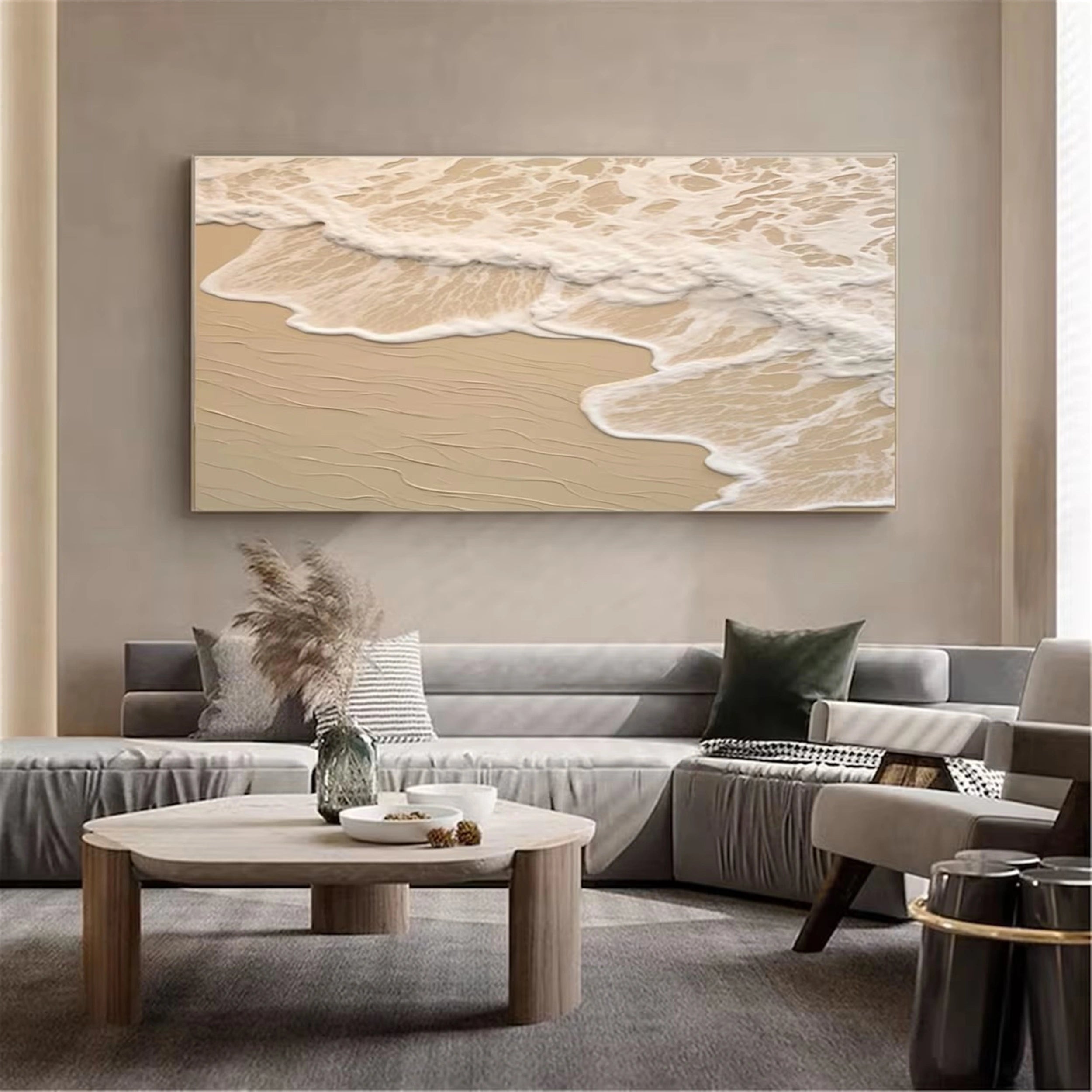 Ocean and Sky Painting #OS 076 - Handmade Seascape Wall Art for Home & Office Decor - Perfect for Living Room, Bedroom or Beach House