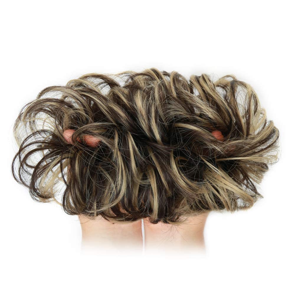 Curly Synthetic Messy Hair Bun Hair Scrunchies Extension - Perfect for Messy Bun Hairstyles, Ponytail Accessories & Everyday Hair Styling