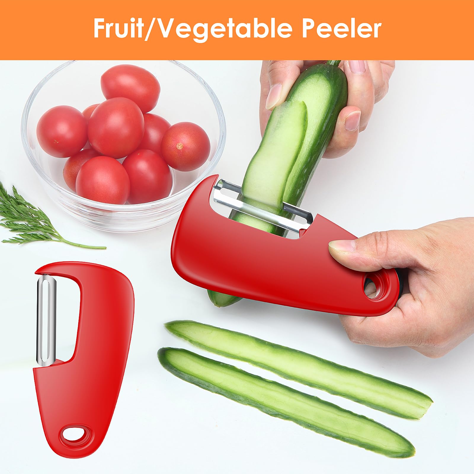 6-Piece Kitchen Gadget Set - Space Saving Cheese Grater, Bottle Opener, Fruit Vegetable Peeler, Pizza Cutter, Garlic Ginger Grinder & Herb Stripper - Perfect for Cooking, Baking & Hosting Gifts