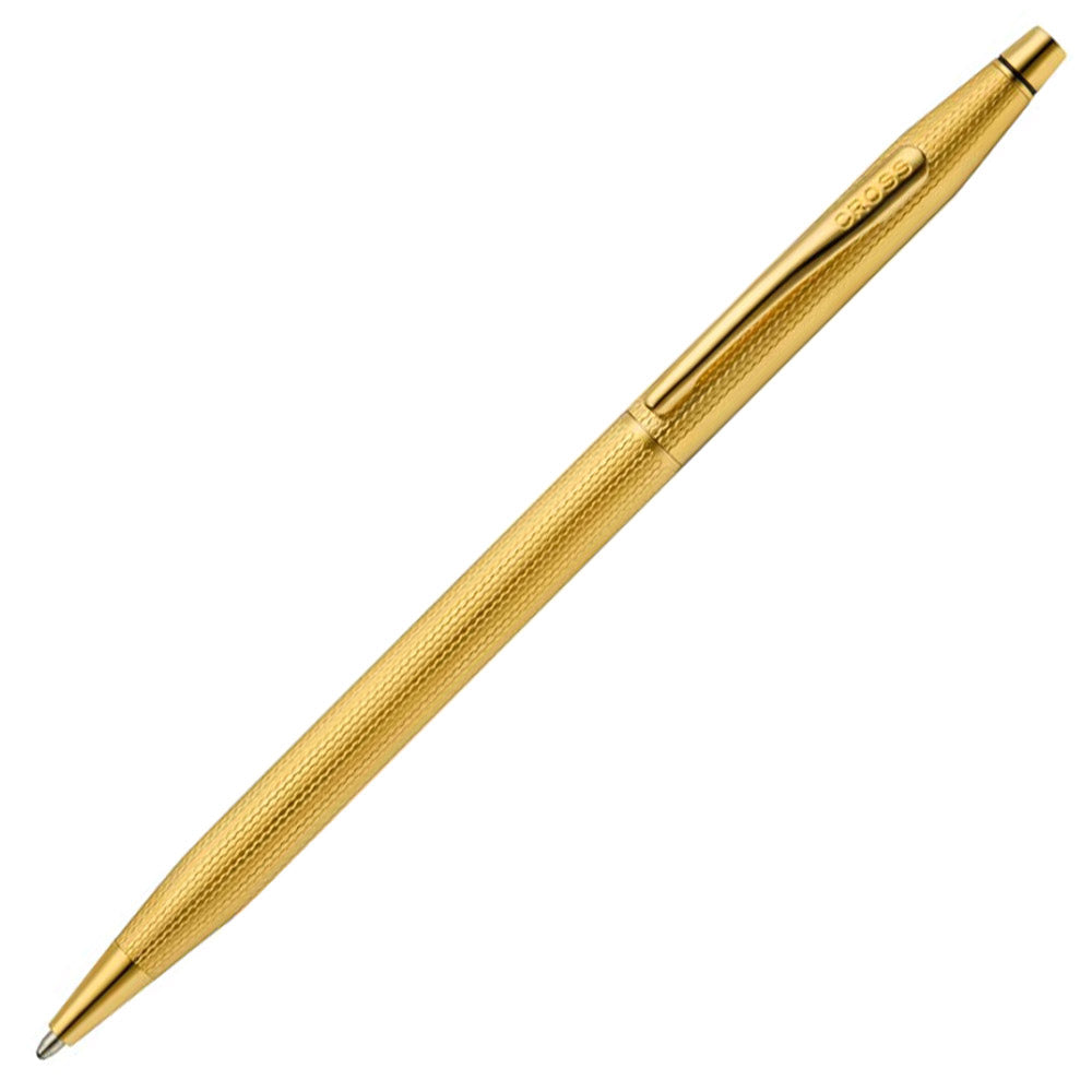 Luxury Cross Classic Century 23k Gold Plated Ballpoint Pen with Engraved Diamond Pattern - Premium Gift for Business, Graduation & Special Occasions