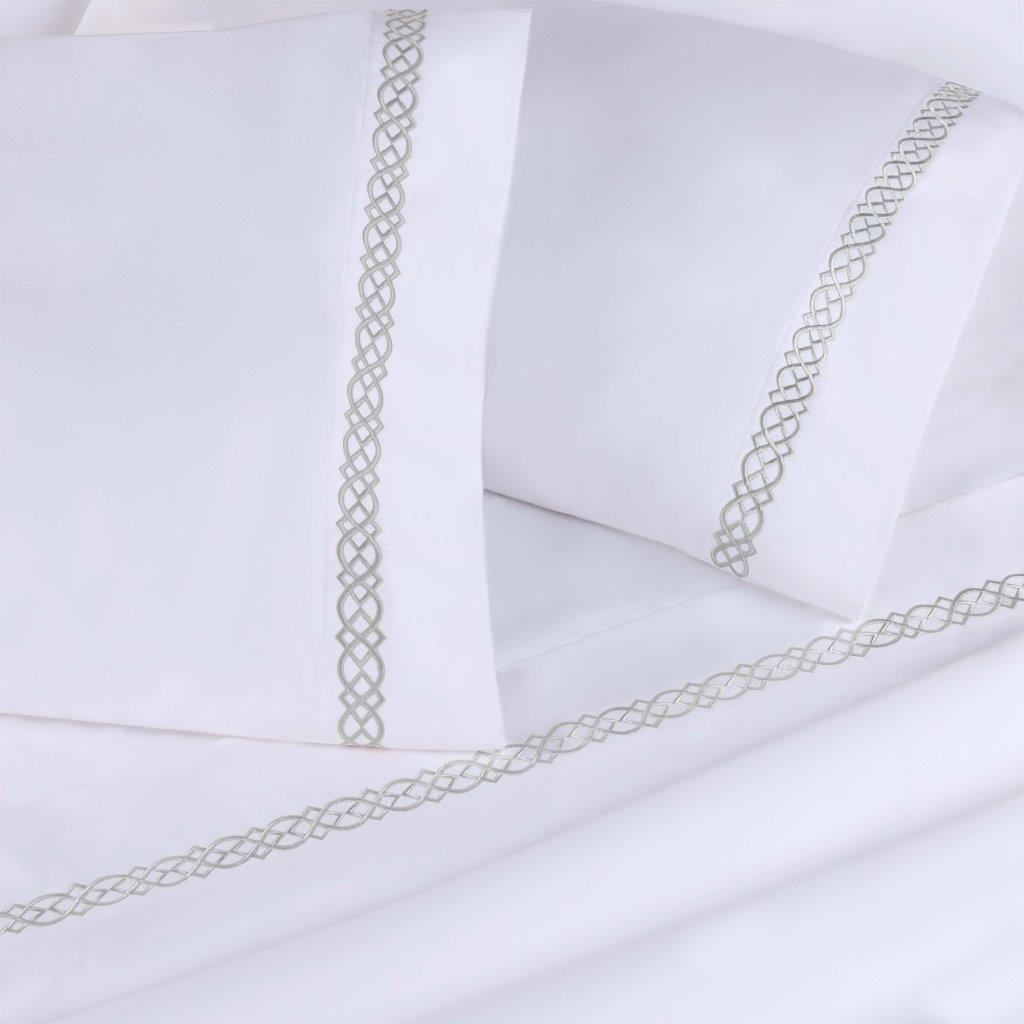 Premium 1000 Thread Count Egyptian Cotton Embroidered Pillowcase Set (2 Pack) - Luxury Bedding for Master Bedroom & Guest Room Decor