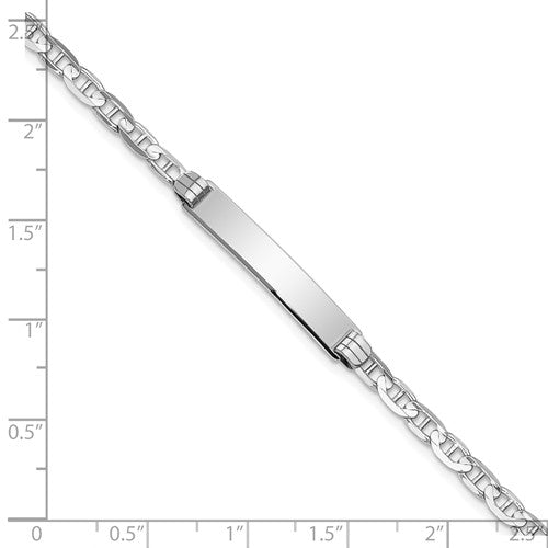 14KT White Gold Anchor Link ID Bracelet for Men - 8 Inches | Durable & Stylish Jewelry for Everyday Wear, Gifts & Special Occasions