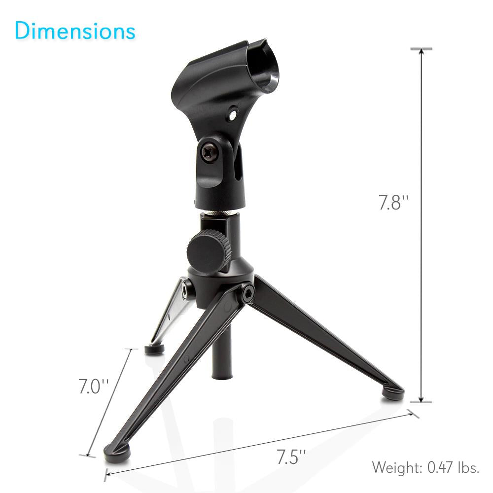 Compact Desk Microphone Stand - Adjustable Height & Sturdy Base for Podcasting, Streaming, Gaming & Home Office Use