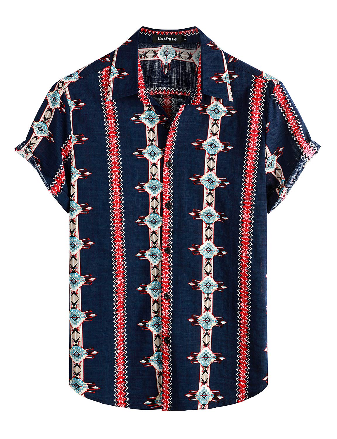 VATPAVE Men's Summer Tropical Shirts - Short Sleeve Button Down Aloha Hawaiian Shirts for Beach Vacation, Luau Party & Casual Wear