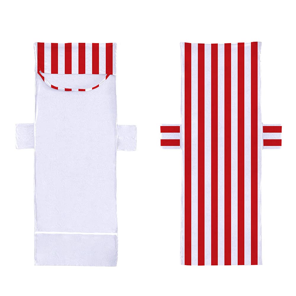 **Waterproof Patio Chaise Lounge Covers - Soft Microfiber Beach Chair Towel Cover with Side Pockets (83 x 30 Inches) - UV Protection for Pool, Sunbathing, Hotel & Outdoor Relaxation**    *(Perfect for beach vacations, poolside lounging, resort stays, and backyard relaxation - keeps chairs clean and comfortable!)*