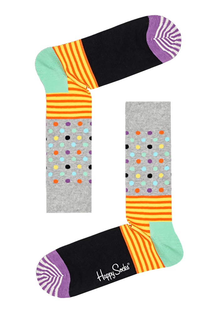 Happy Socks for Men - Striped & Polka Dot Pattern Casual Socks - Perfect for Work, Gym, and Everyday Wear