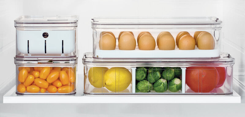Fresh Large Short Bin with Insert Tray - Durable Storage Container for Kitchen, Bathroom & Office Organization