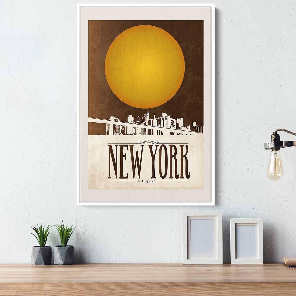 Vibrant Yellow New York Skyline Wall Art Canvas Print - Perfect for Living Room, Bedroom & Office Decor