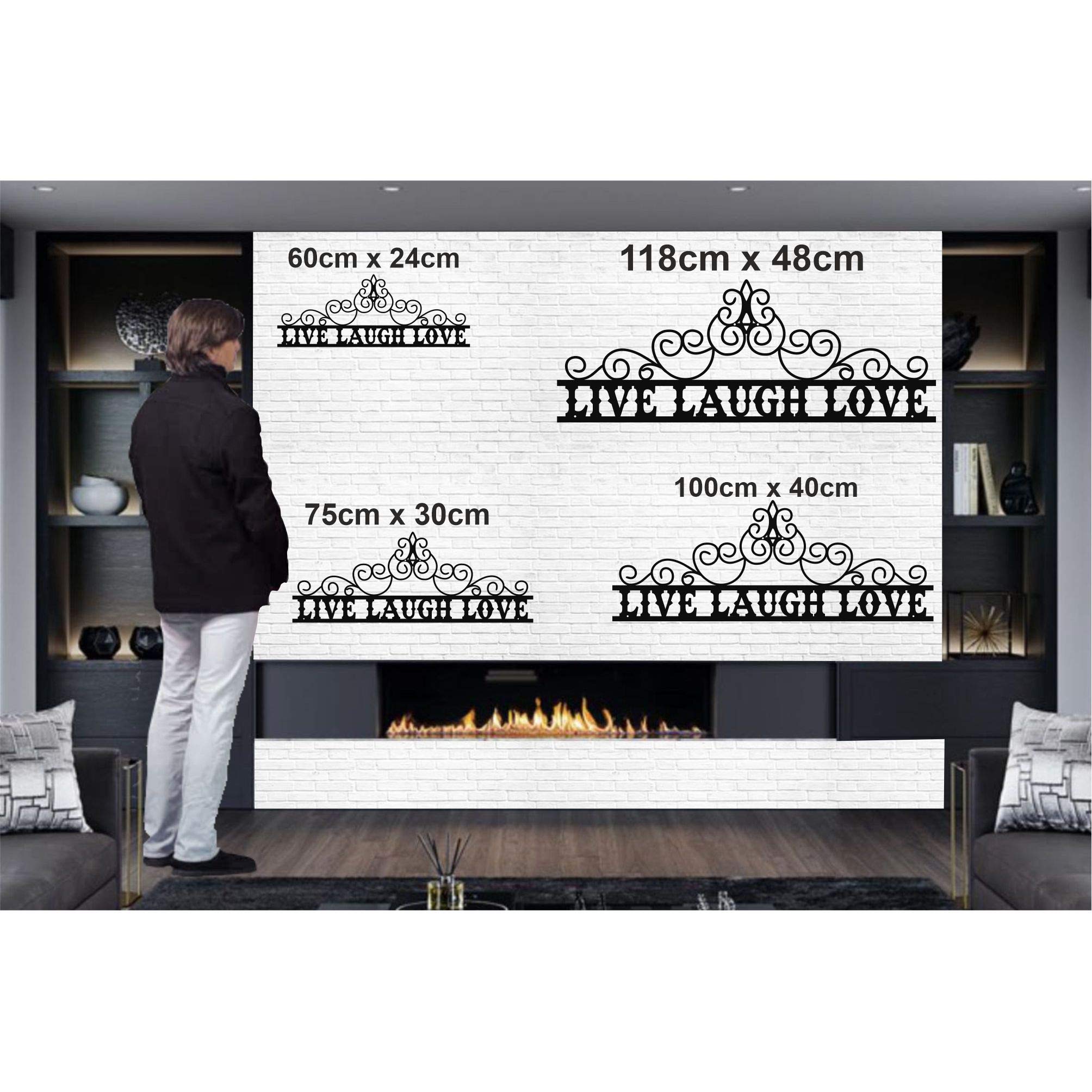 Metal Wall Decor - Over Bed Sign, Bedroom & Bathroom Wall Art, Above Door Sign - Live Laugh Love Home Decoration (47