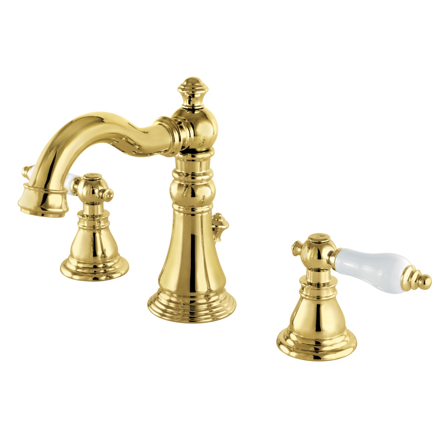 American Patriot FSC1972APL 3-Hole Widespread Bathroom Faucet - Polished Brass Finish with Pop-Up Drain - Perfect for Modern Bathroom Renovations and Home Upgrades