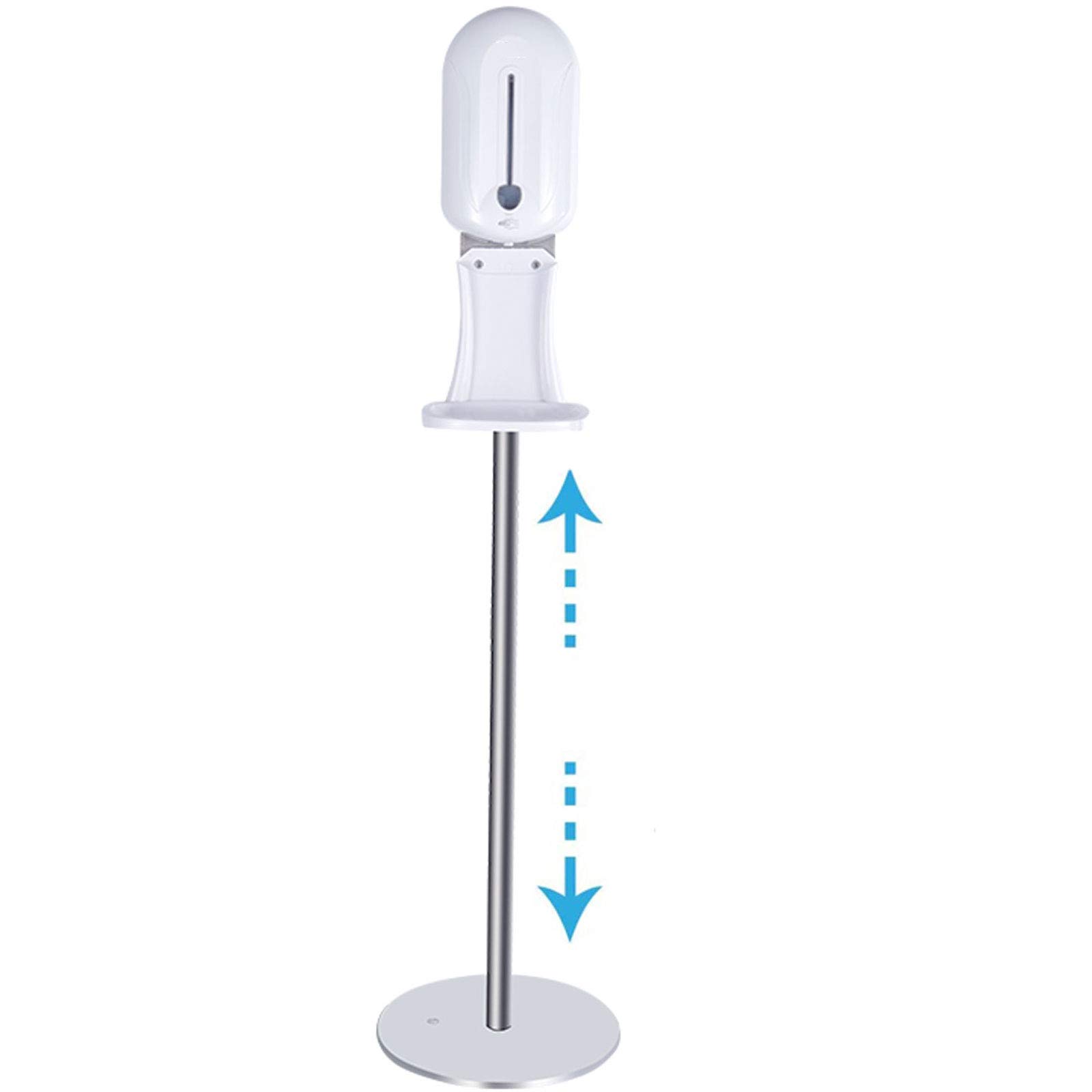 Apodis Automatic Touchless Hand Sanitizer Dispenser with Floor Stand - 1100ml White Free-Standing Sanitizing Station with Drip Catcher for Office, School, Hospital & Public Spaces - Ideal for High-Traffic Areas & Hygiene Maintenance