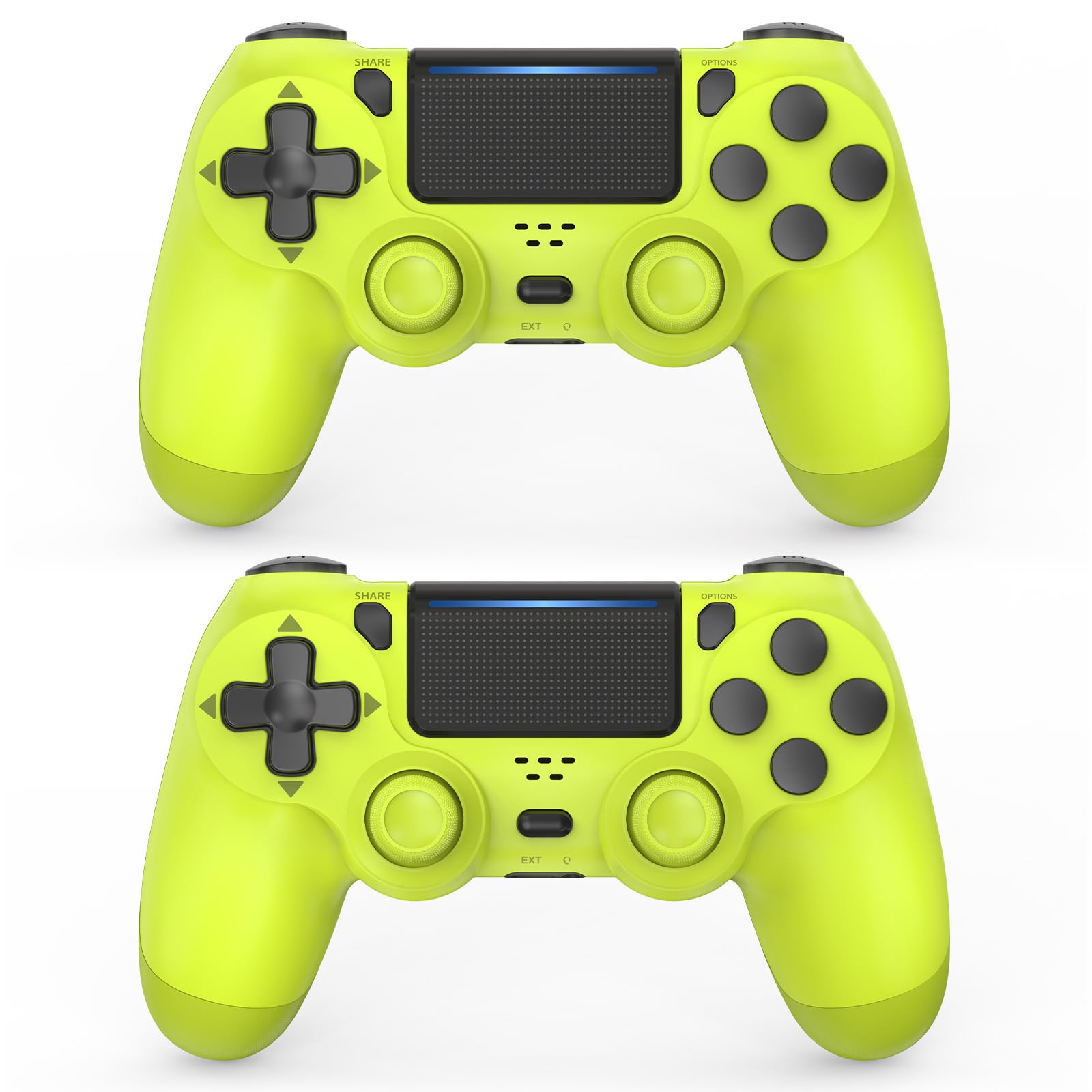 Choopp 2 Pack Wireless PS4 Controller - Electric Yellow | Dual Shock Gamepad for Playstation 4 | Perfect for Multiplayer Gaming & Long Play Sessions