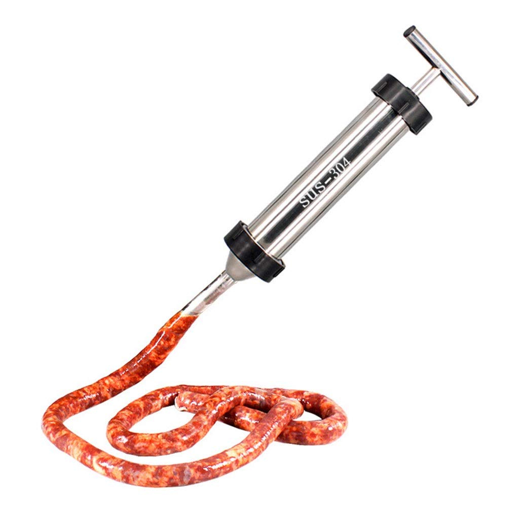Professional Stainless Steel Sausage Stuffer Machine - 3 Size Filling Nozzles Kit for Homemade Sausages, Burgers & Meat Stuffing | Heavy Duty Kitchen Sausage Maker for Home Butchers & BBQ Enthusiasts | Perfect for Sausage Making, Meat Grinding & Food Prep