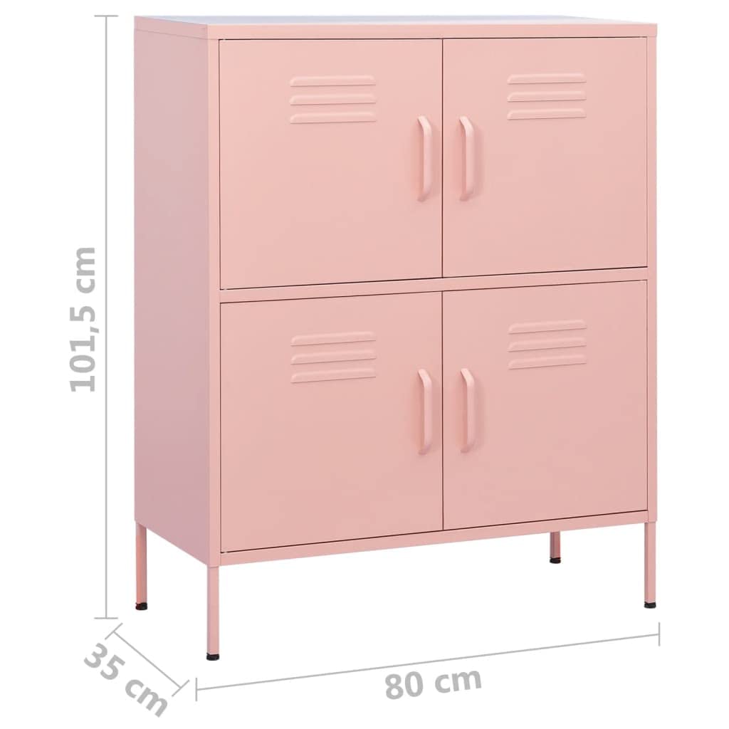 FAMIROSA 4-Door Steel Storage Cabinet with Adjustable Shelves - 31.5