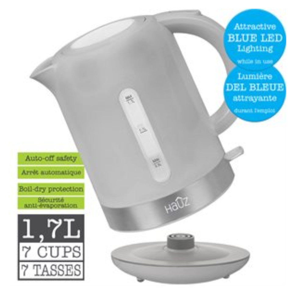 HAUZ AKL1992 Cordless Electric Kettle 1.7L with LED Light - Fast Boiling for Tea, Coffee & Office Use