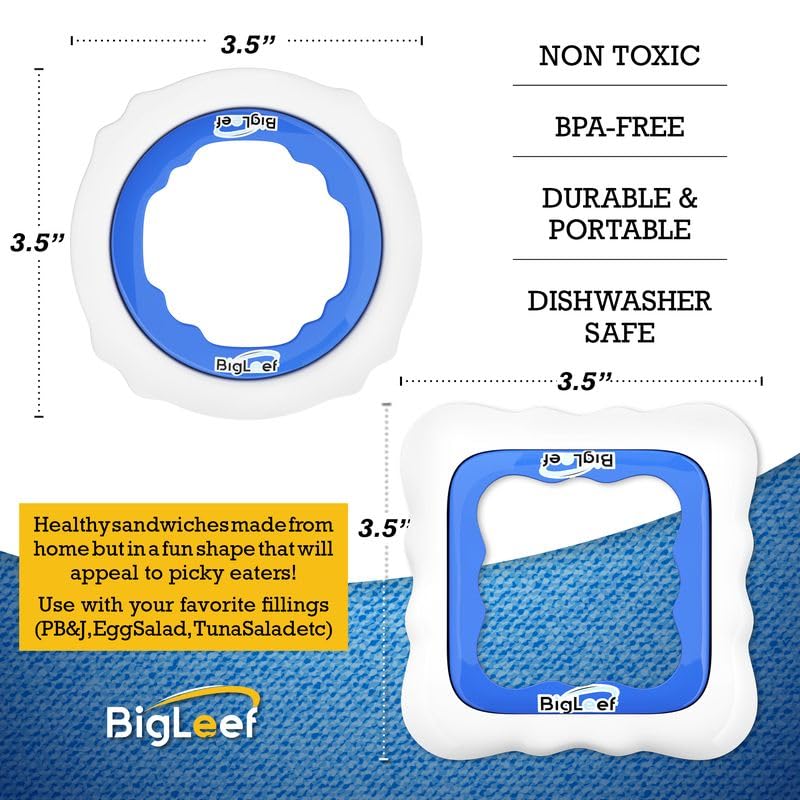 Uncrustable Sandwich Maker & Sealer - Safe Kids Lunch Tool for PB&J Crustless Sandwiches (Round & Square) | Dishwasher Safe & Easy to Use | Perfect for School Lunches, Picnics, and On-the-Go Snacks