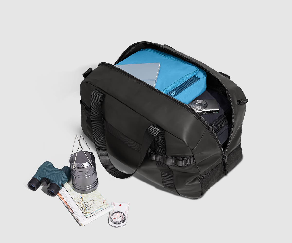 Jet Black Active Duffle 40L - Lightweight Water-Resistant Gym Bag for Travel, Workout & Sports | Perfect for Gym, Business Trips & Weekend Getaways