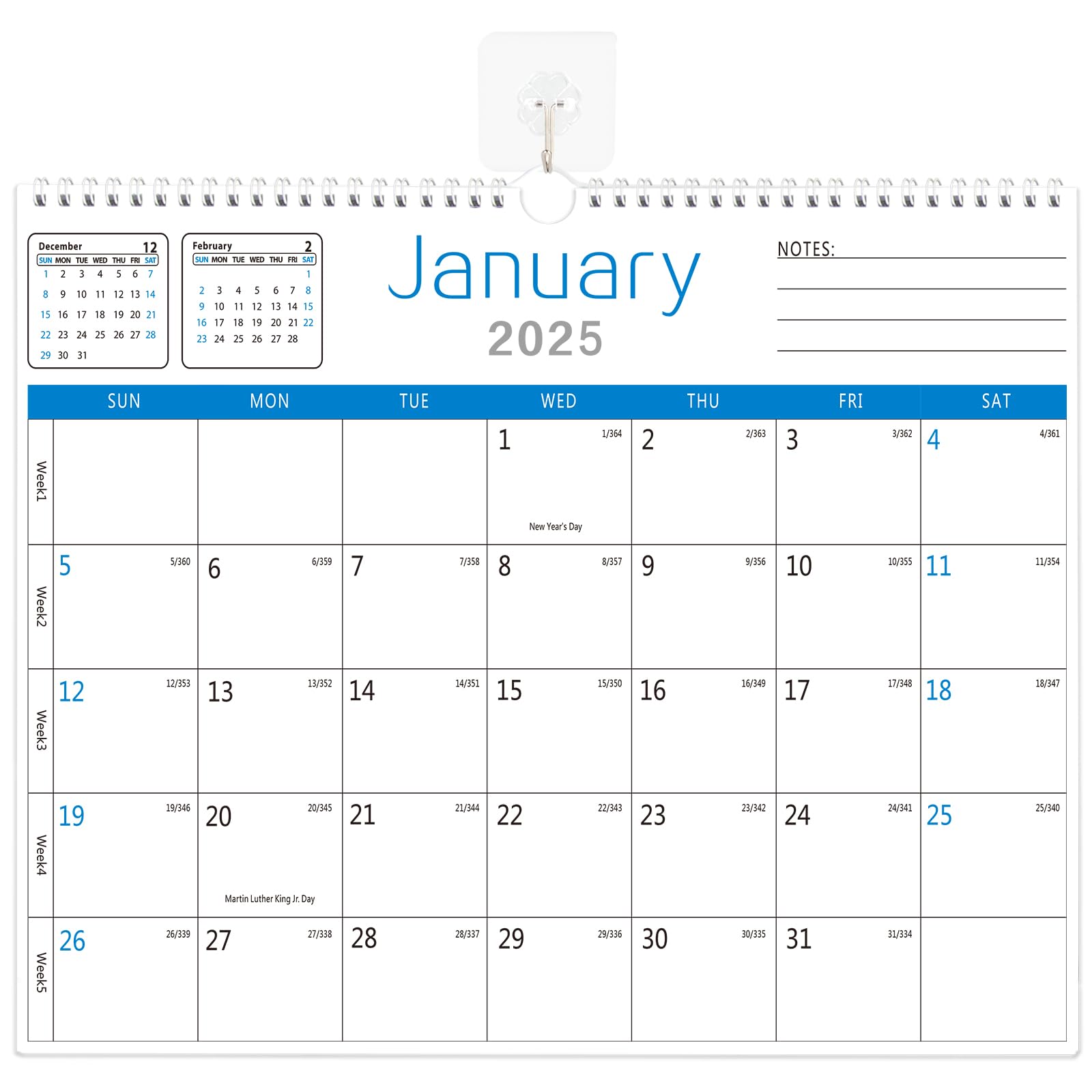 BHR 2025-2026 Wall Calendar | 18-Month Monthly Planner (Jan 2025-Jun 2026) | 14.7