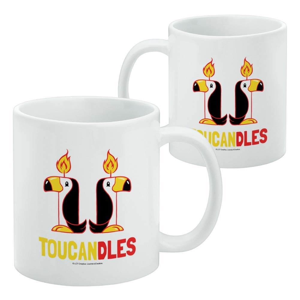 Funny Toucan Ceramic Coffee Mug - 11oz Novelty Gift for Coffee, Tea & Hot Drinks - Humorous Toucandles Design - Perfect for Office, Home & Gifts - White