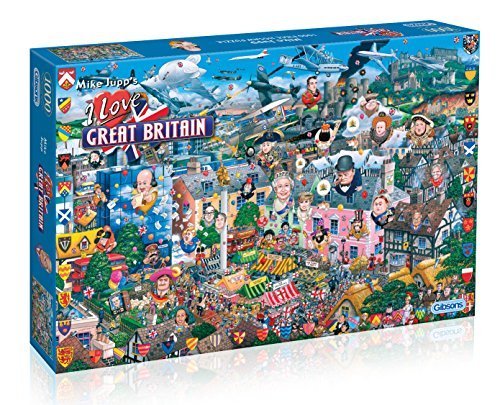 Gibsons I Love Great Britain 1000 Piece Jigsaw Puzzle - Premium British Landmark Puzzle for Adults & Teens - Perfect for Family Game Night, Relaxation & Home Decor