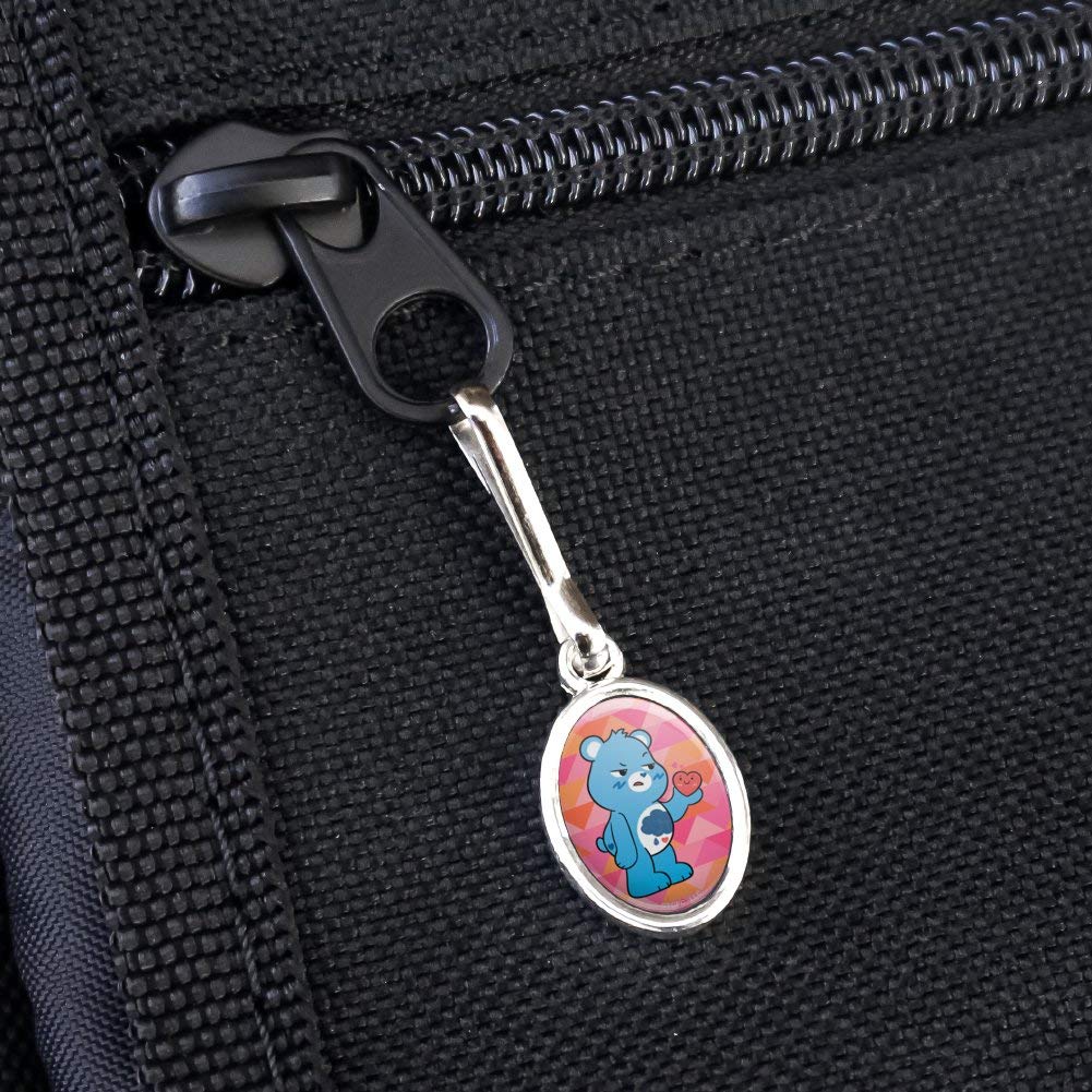 Care Bears Unlock the Magic Grumpy Bear Antique Oval Charm - Cute Zipper Pull Accessory for Backpacks, Purses & Luggage | Perfect Gift for Kids & Collectors