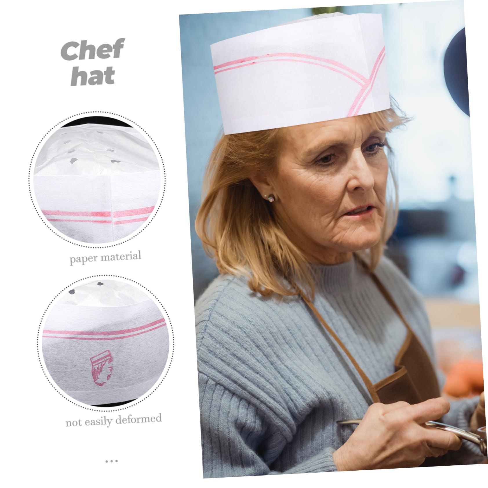 40Pcs Disposable Chef Hats - White Cotton Cooking Caps for Bakeries, BBQ Grilling & Professional Kitchen Use - Perfect for Restaurants, Catering & Food Service Staff