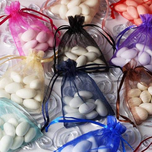 50 Pcs 3x4 Inch Blush Organza Drawstring Bags - Wedding Favors, Jewelry Pouches, Candy Gift Bags for Bridal Shower, Baby Shower & Party Decorations