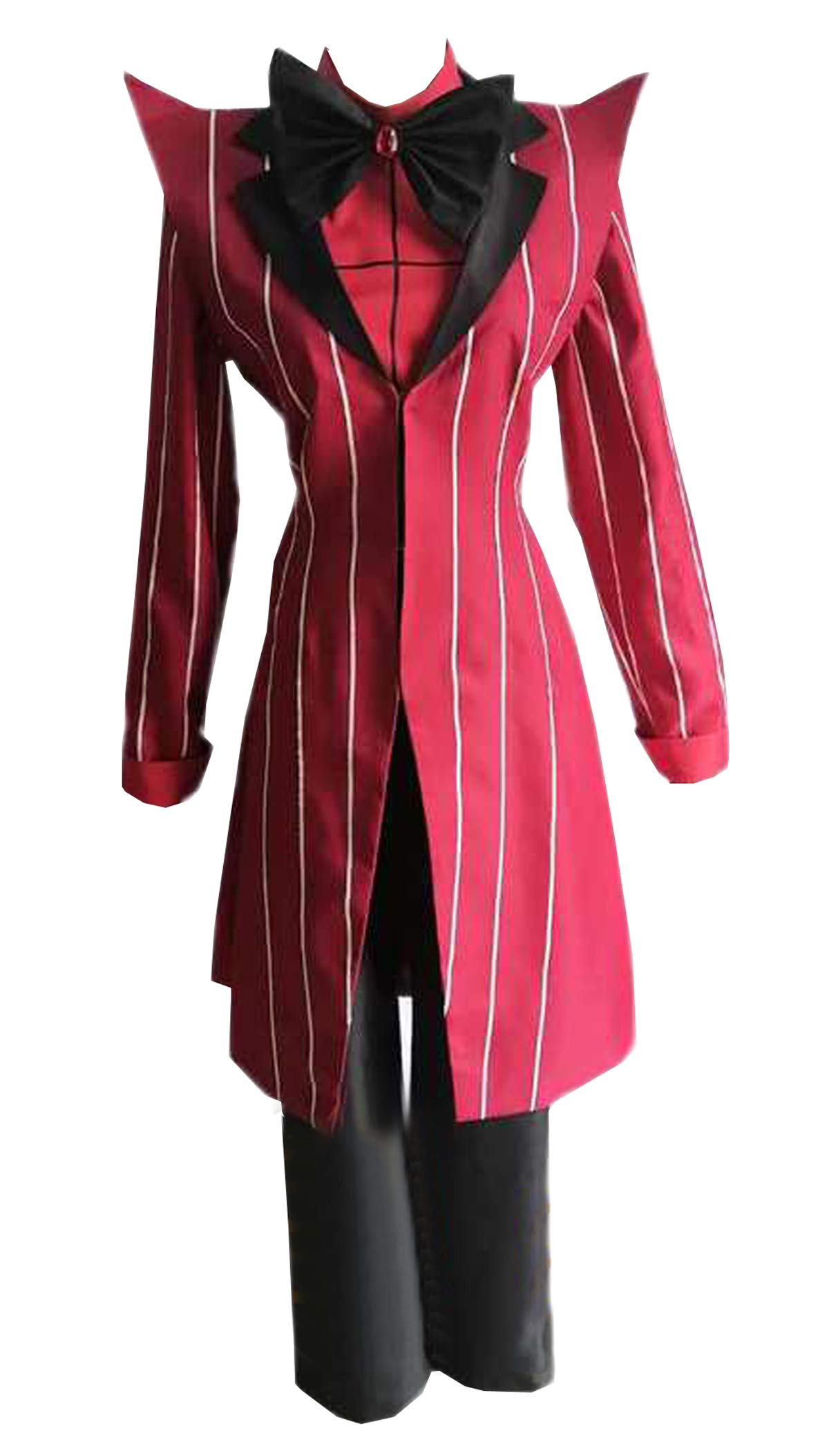 LYLAS Cosplay Costume - The Radio Demon Red Striped Long Trench Coat Full Set for Halloween, Anime Conventions & Cosplay Events | Alastor Outfit from Hazbin Hotel