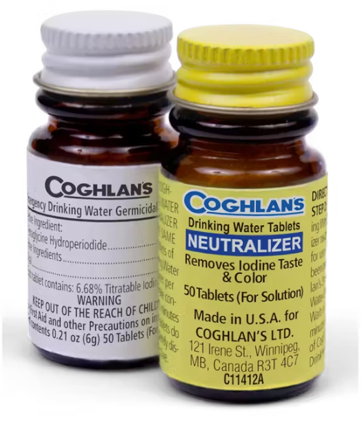 Coghlan's 2 Step Drinking Water Treatment Tablets with Neutralizer - Purify & Improve Taste for Camping, Hiking & Emergency Preparedness