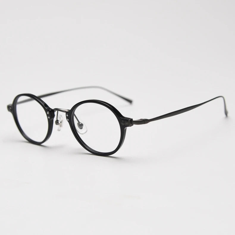 CCspace Unisex Full Rim Small Round Acetate Eyeglasses 57268 - Lightweight & Durable Frame for Reading, Computer Use & Everyday Wear