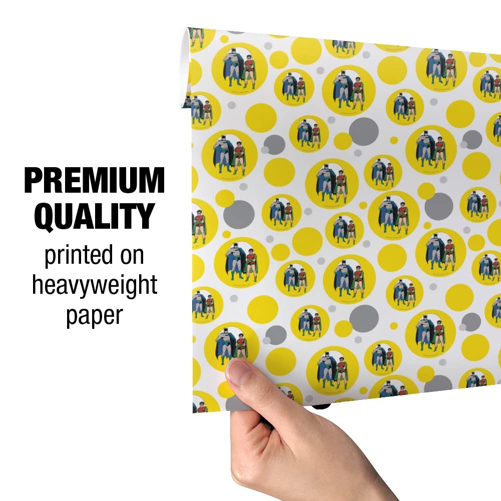 Batman and Robin Gift Wrap Paper Roll - Premium Superhero Wrapping Paper for Birthdays, Holidays & Special Occasions - Perfect for Comic Book Fans & DC Collectors
